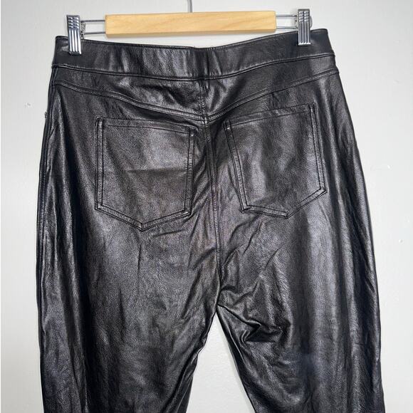 Spanx Faux Leather Leggings Black Large High Rise Shaping Slim Fit - Picture 6 of 7